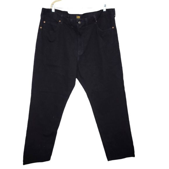 Lee Big & Tall Regular Fit Straight Black Denim Jeans 50x34 - Picture 2 of 8